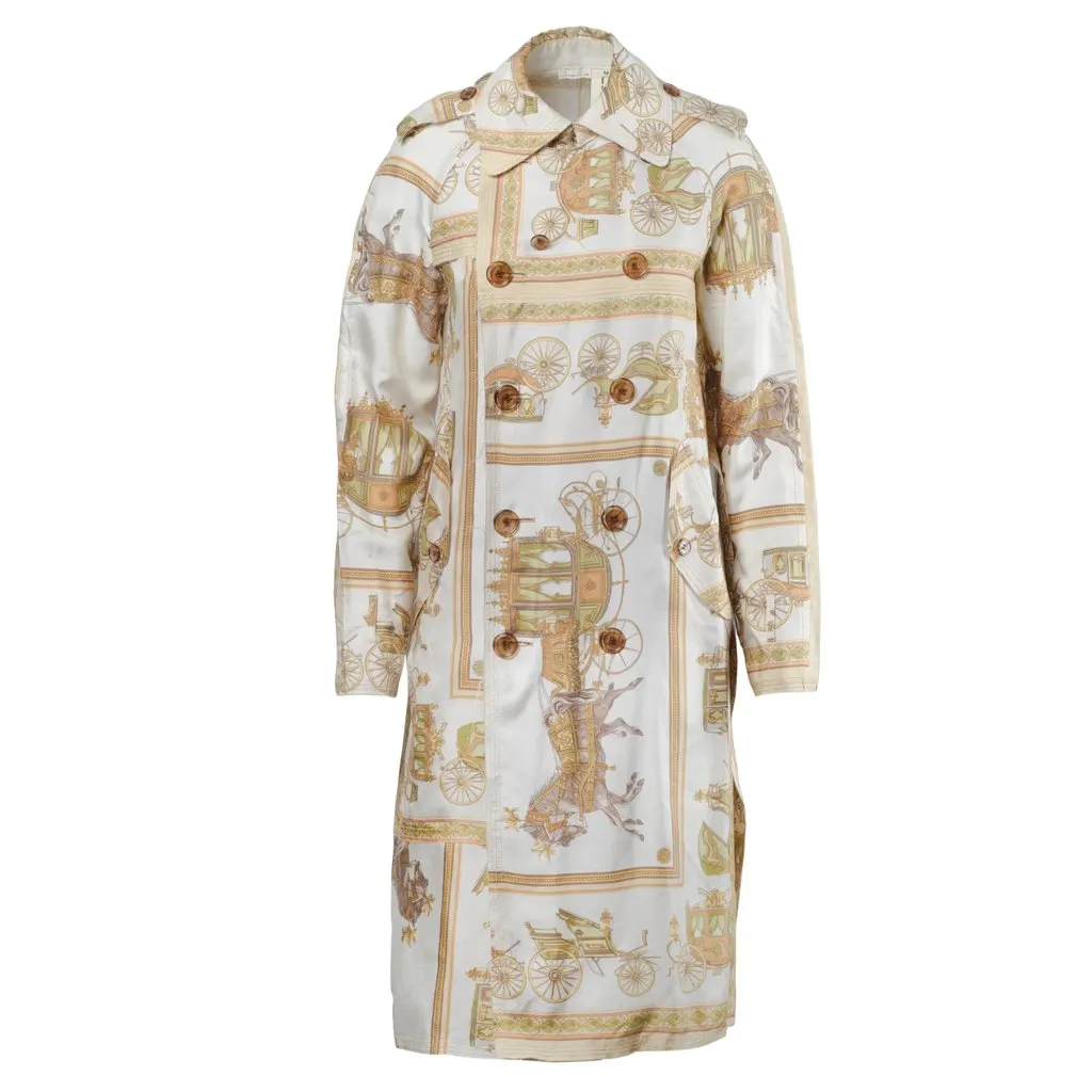 Unsigned Tao by Comme des Garçons Gold Baroque Pattern Trench Coat - '10s Gold Good - Model View