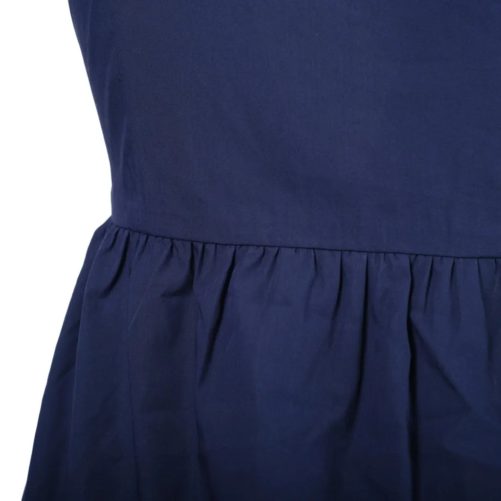 Prada Mini Blue Dress with Off-the-Shoulder Neckline and Ruffled Hem- '10s Blue Good - Box View