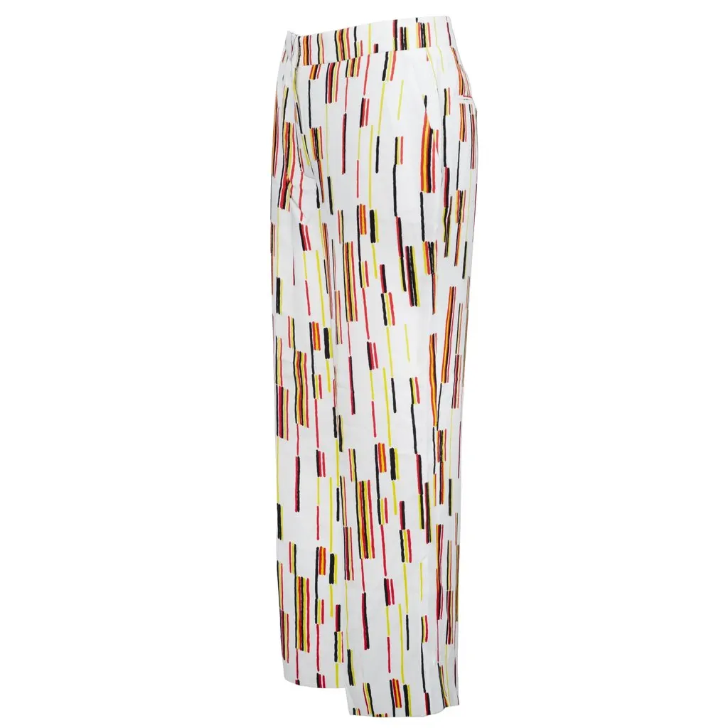Prada Multicolor Striped Pants -'10s White Good - Back View