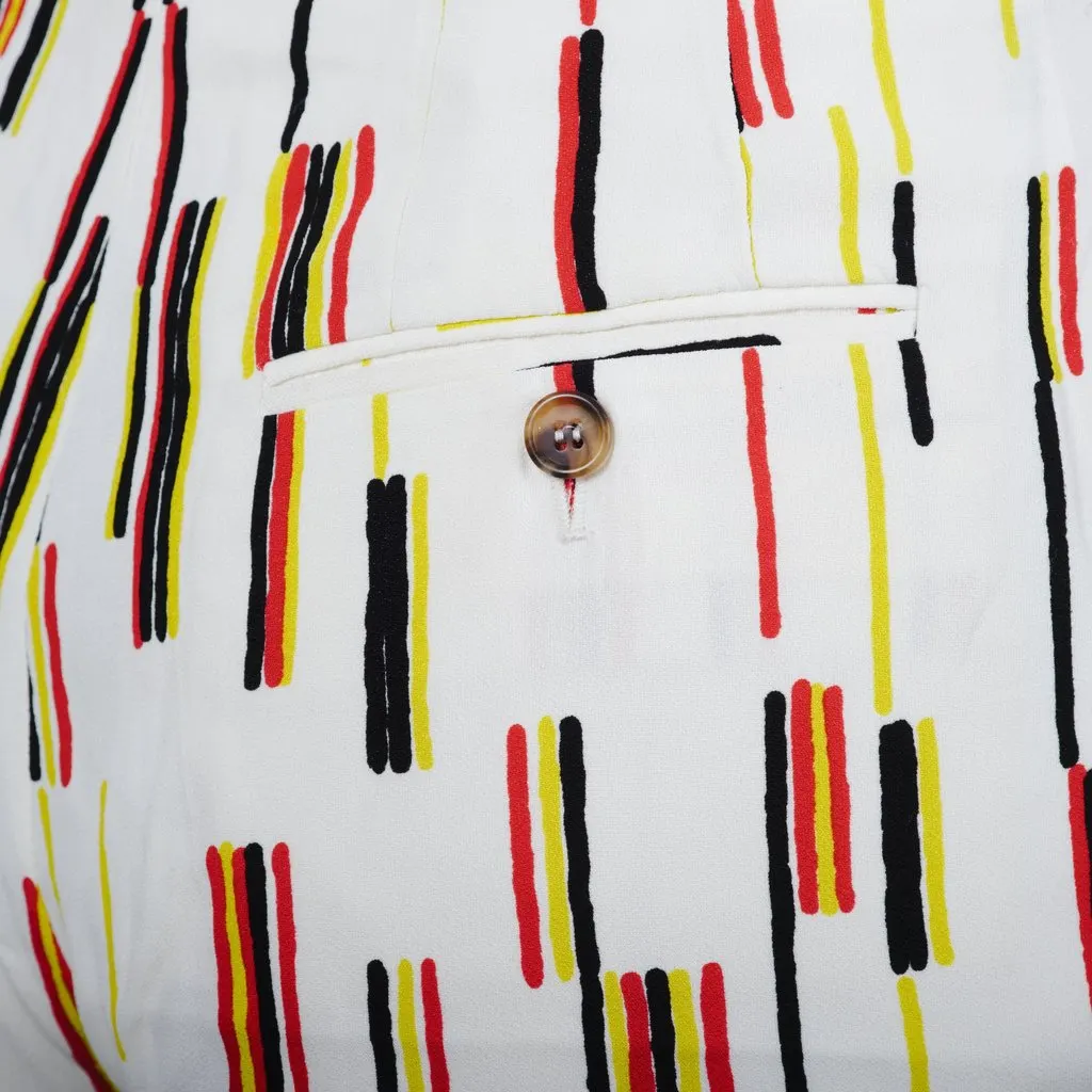 Prada Multicolor Striped Pants -'10s White Good - Model View
