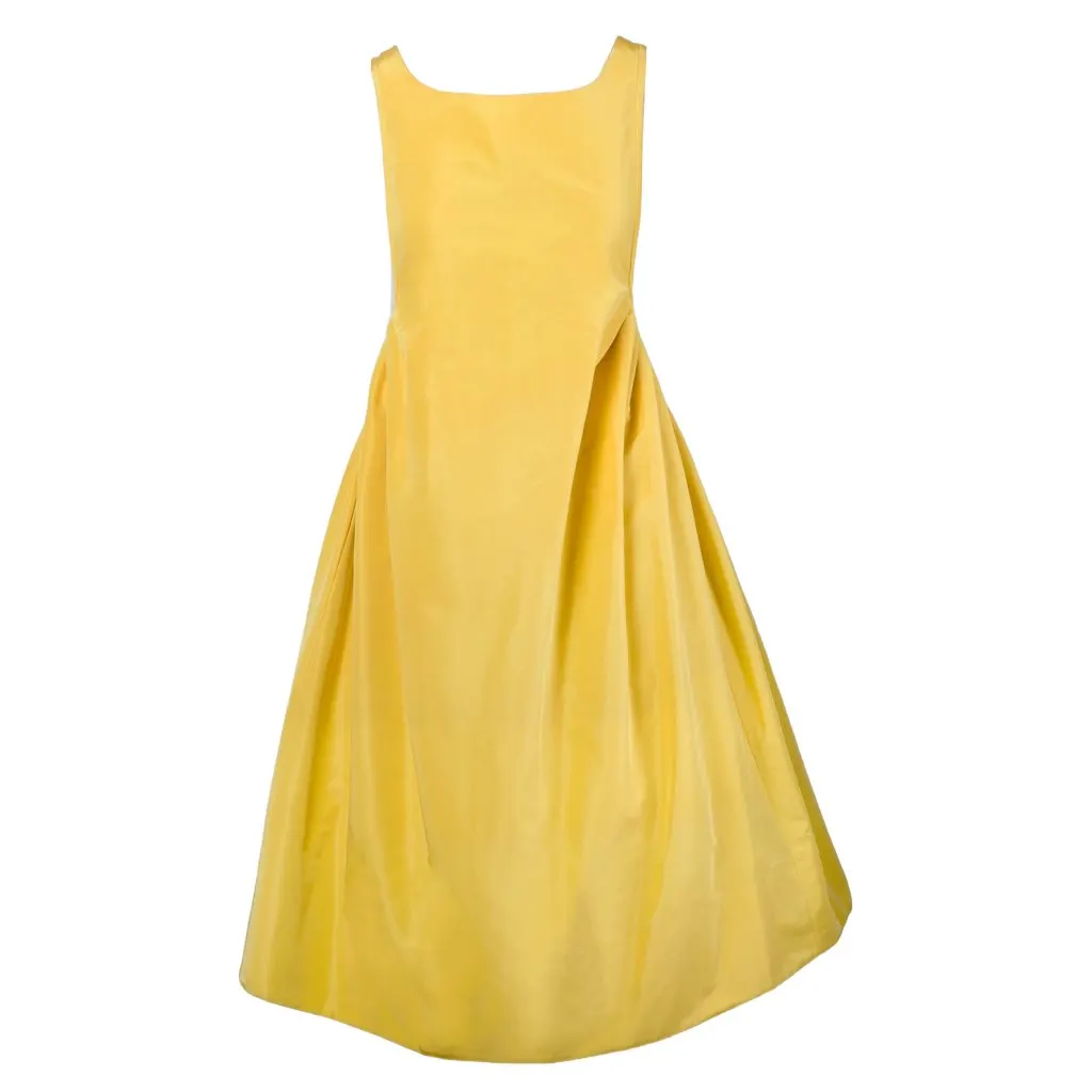 Rochas Yellow Dress with Open Back Detail - '10s Yellow Good - Front View
