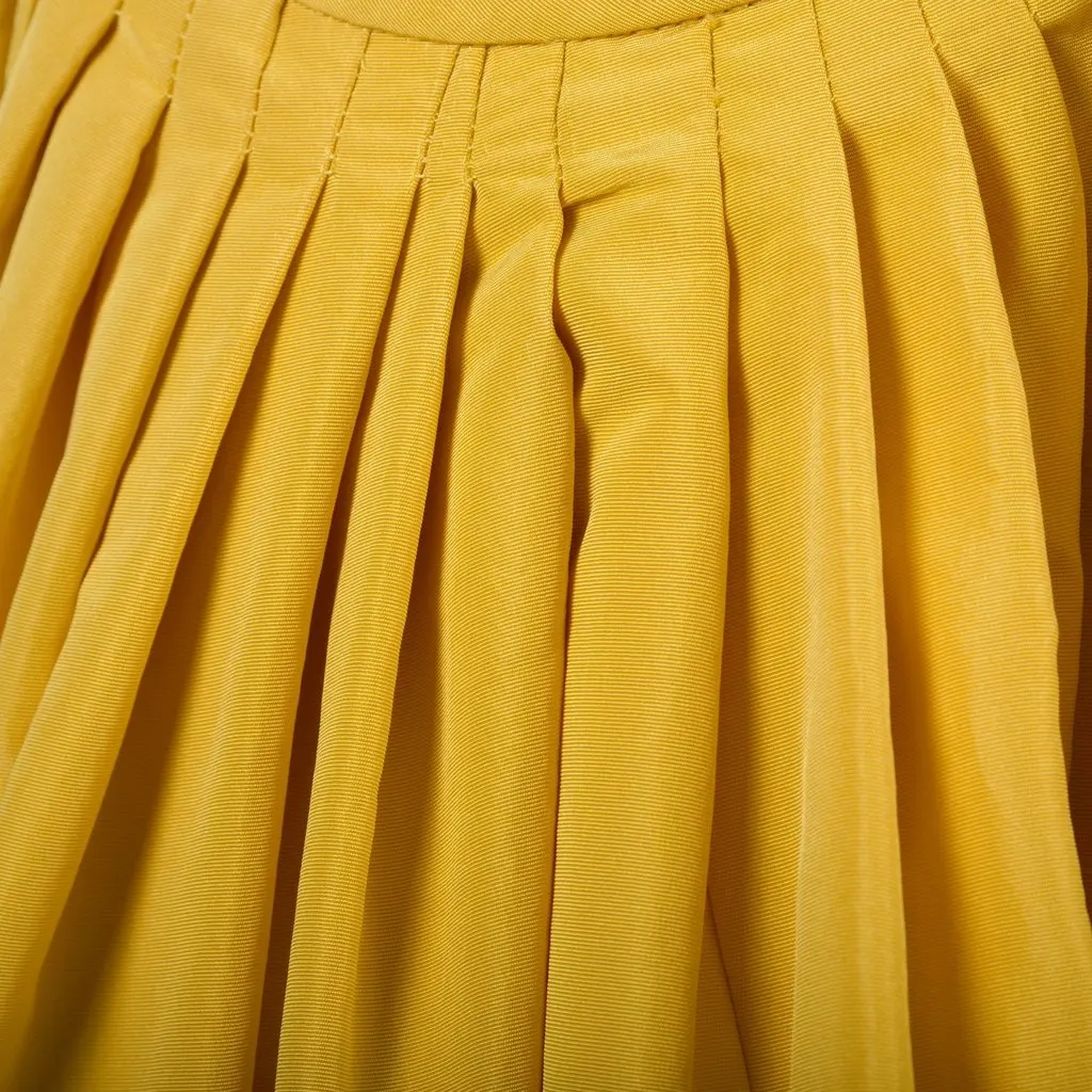 Rochas Yellow Dress with Open Back Detail - '10s Yellow Good - Model View