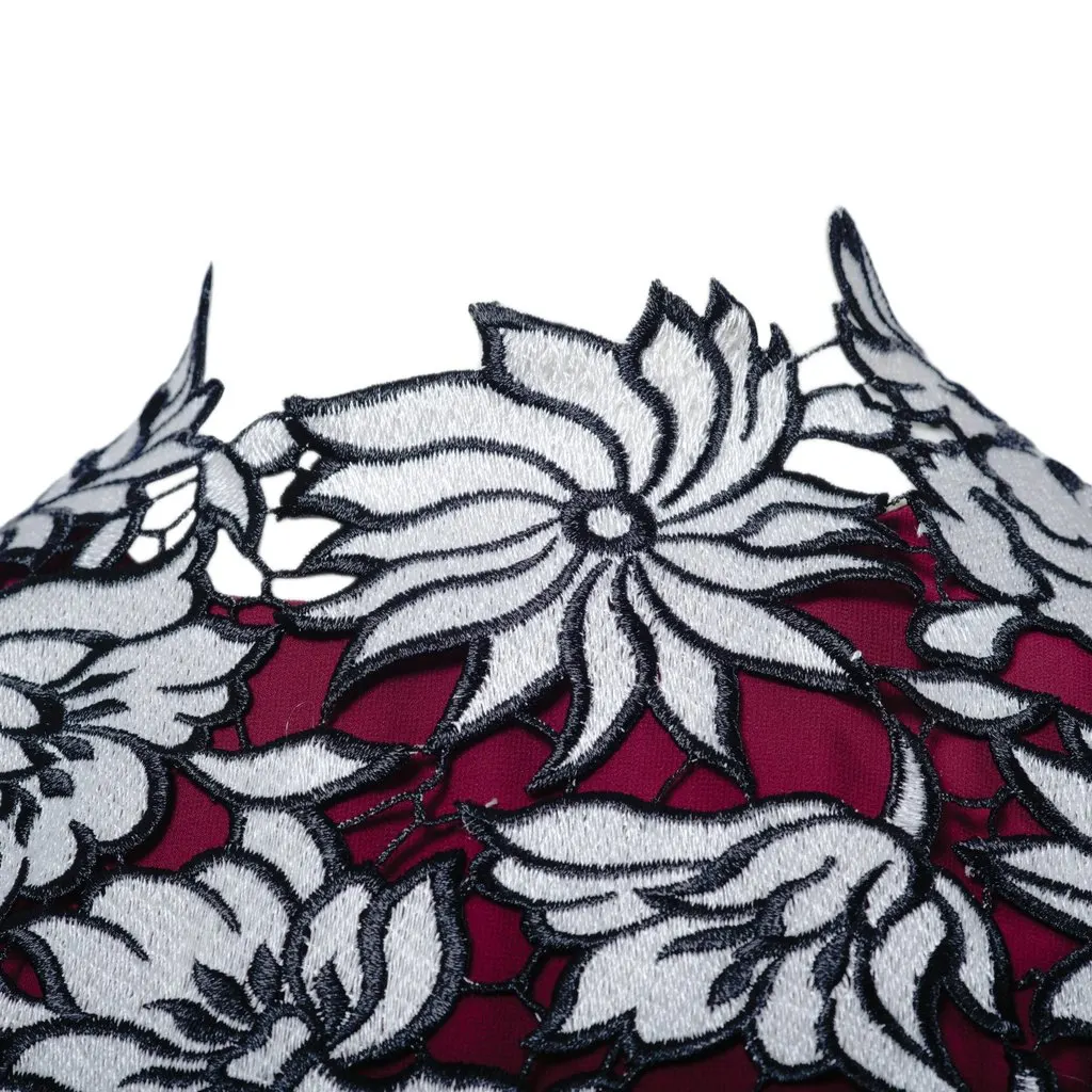 Self Portrait Pattern Mini Dress - '10s Burgundy Lace Good - Box View