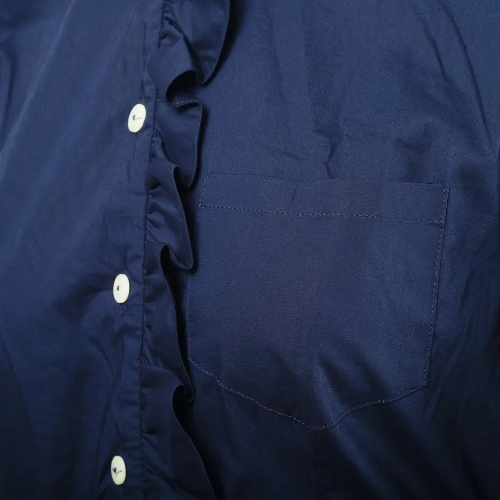 Unsigned Vivetta Navy Blue Long-Sleeve Dress - '10s Navy Good - Model View