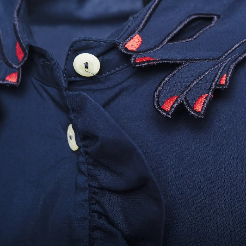Unsigned Vivetta Navy Blue Long-Sleeve Dress - '10s Navy Good - Box View