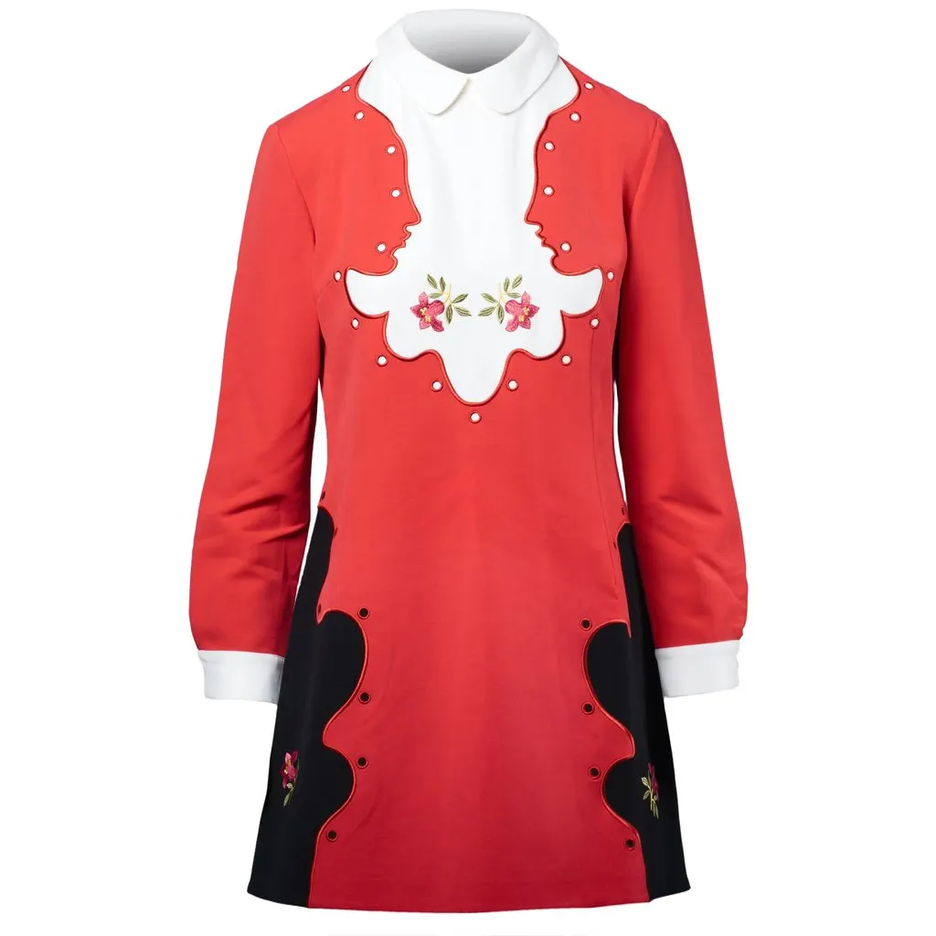 Unsigned Vivetta Red Mini Dress with Decorative Details - '10s Red Good - Inside View