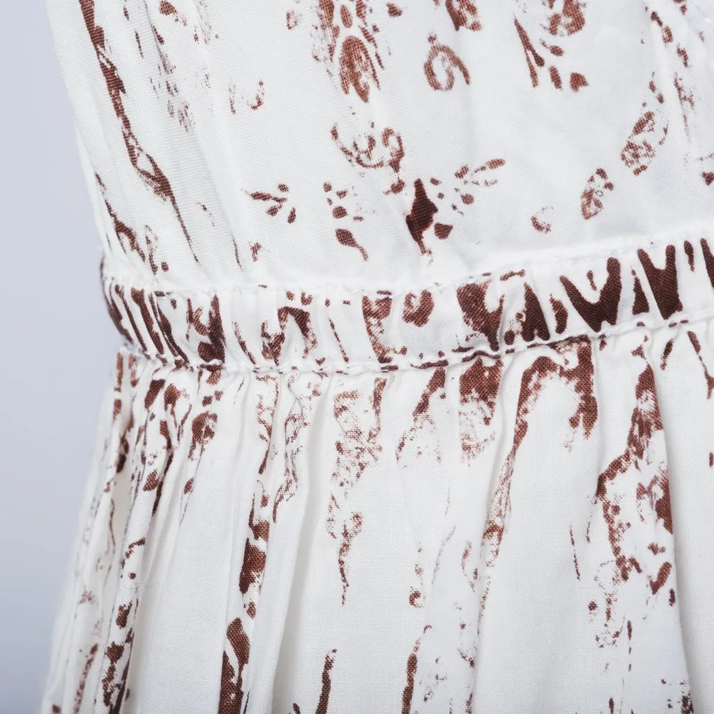Miu Miu White Dress with Batik Pattern - '10s White Good - Model View