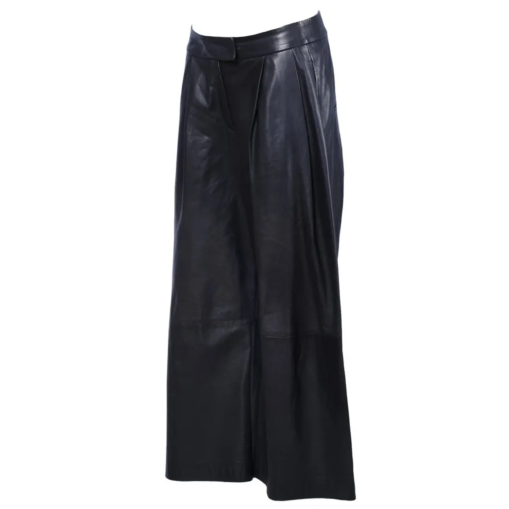 Unsigned Leather Black Pants - '10s Black Leather Good - Back View