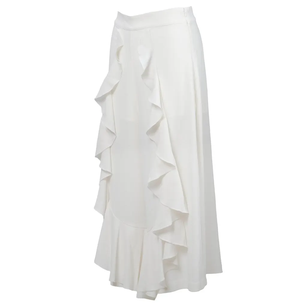 Unsigned Alice Mccall White Ruffle Pants - '10s White Good - Back View