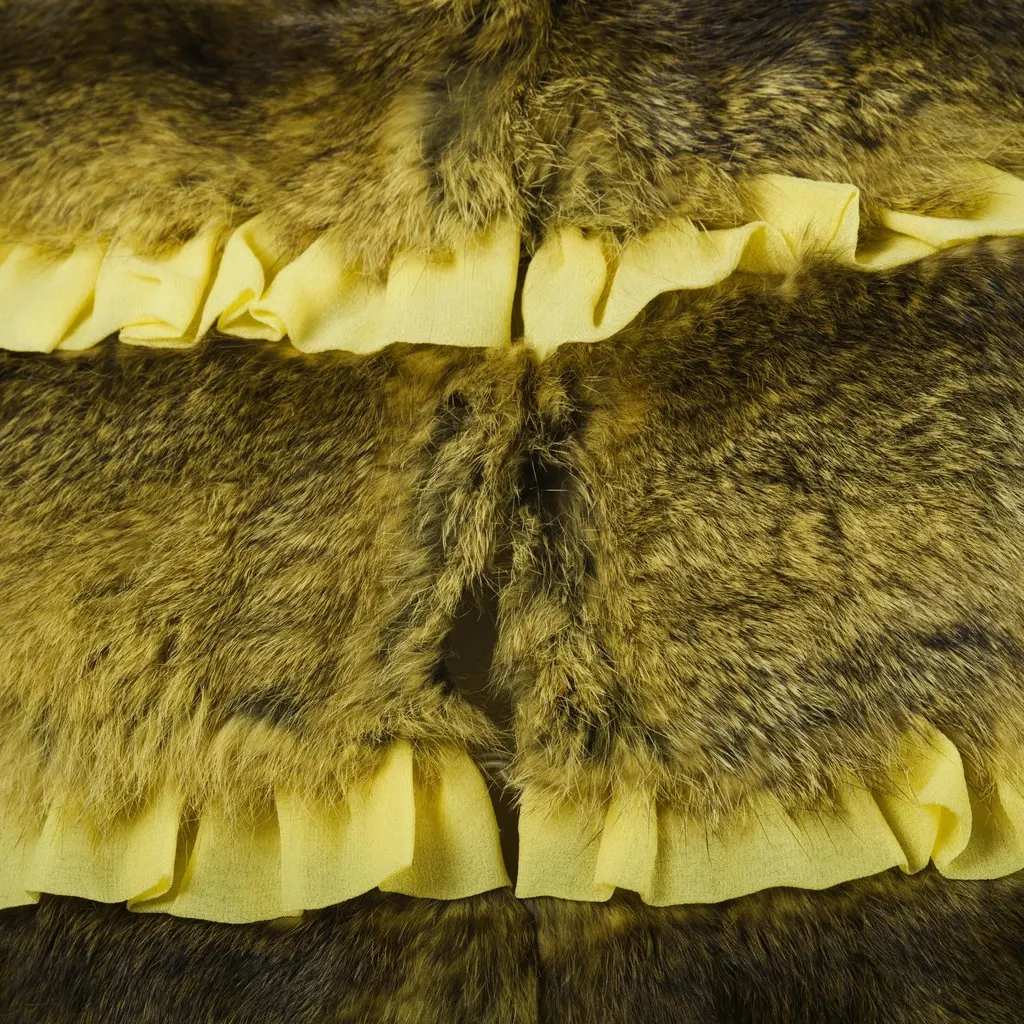 Unsigned Short Faux Fur Vest - '10s Yellow Good - Box View