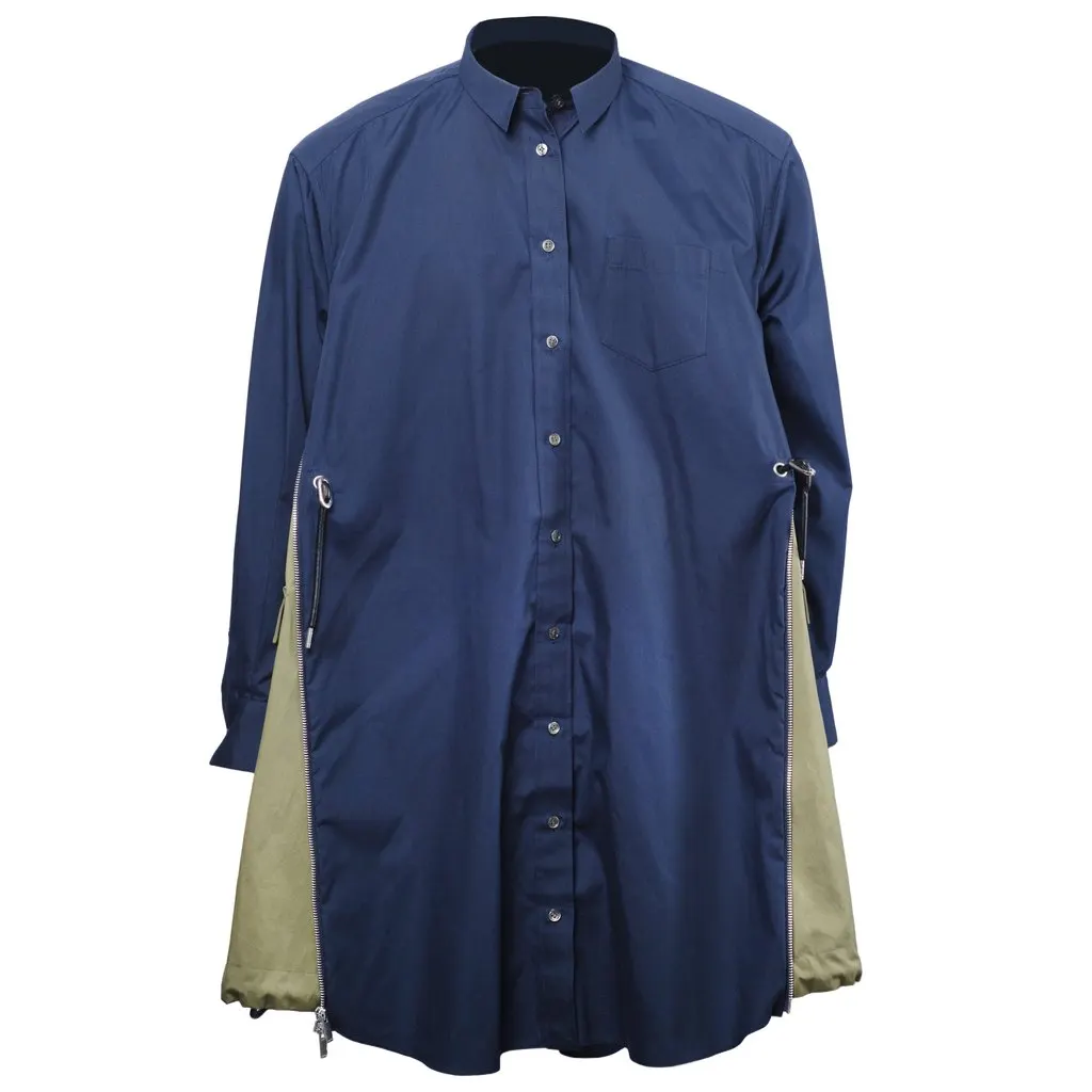 Sacai Hybrid Docking Shirt-Coat -'20s White Good - Front View