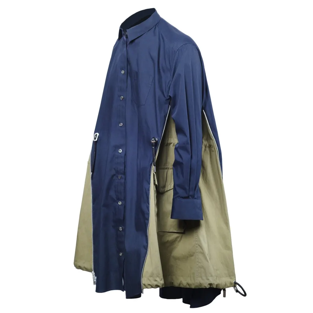 Sacai Hybrid Docking Shirt-Coat -'20s White Good - Back View