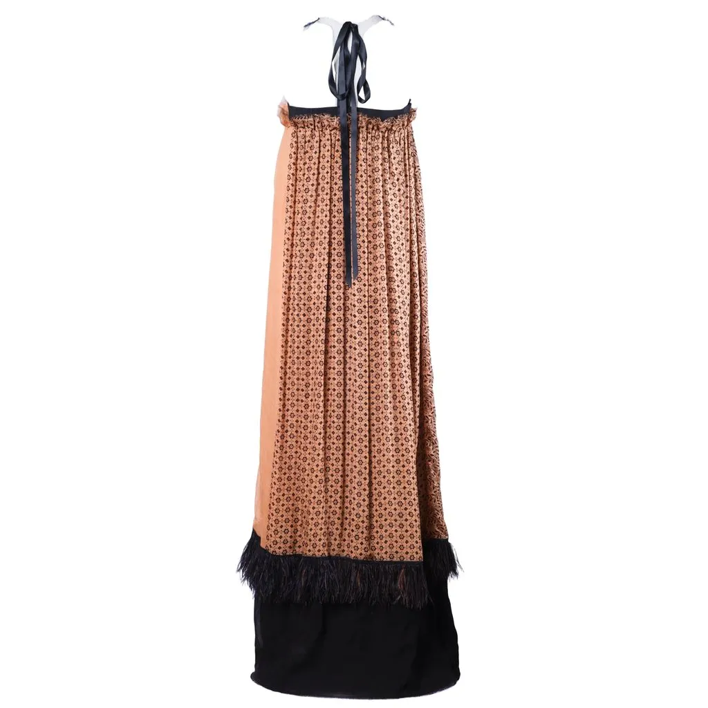 Lanvin Strapless Printed Silk Dress with Jewel Detail- '00s Black Silk Good - Model View