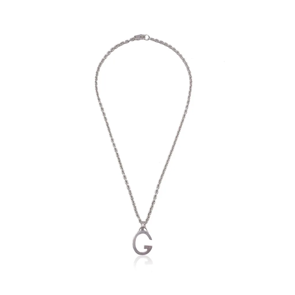 Gucci Necklace Silver Lace Good - Front View