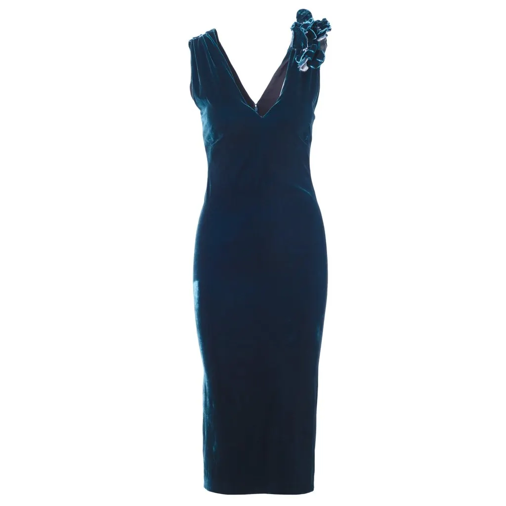 Jean Paul Gaultier Velvet Sheath Dress - '00s MultiColor Velvet Good - Front View