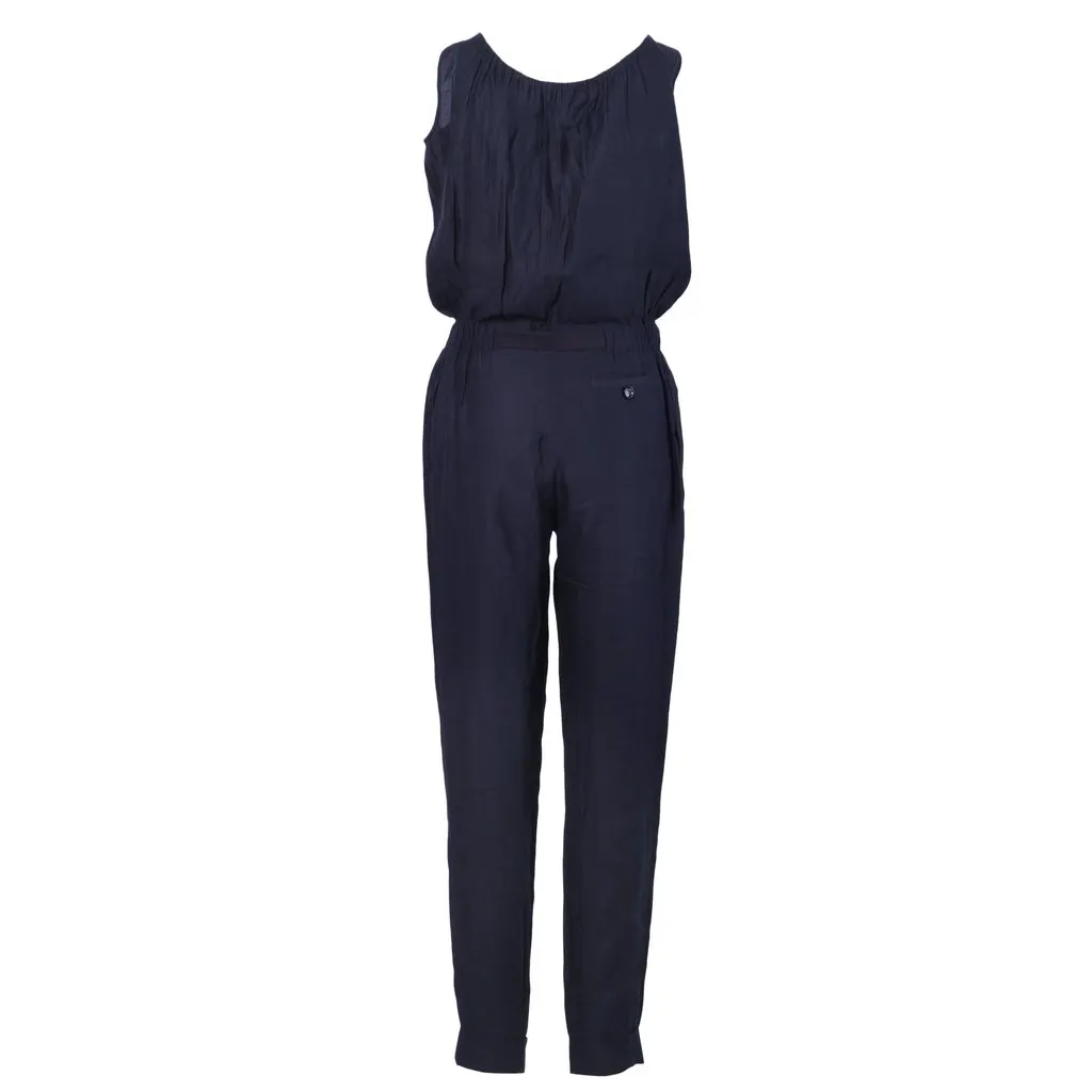 Moschino Blue Jumpsuit - '10s Blue Silk Good - Inside View