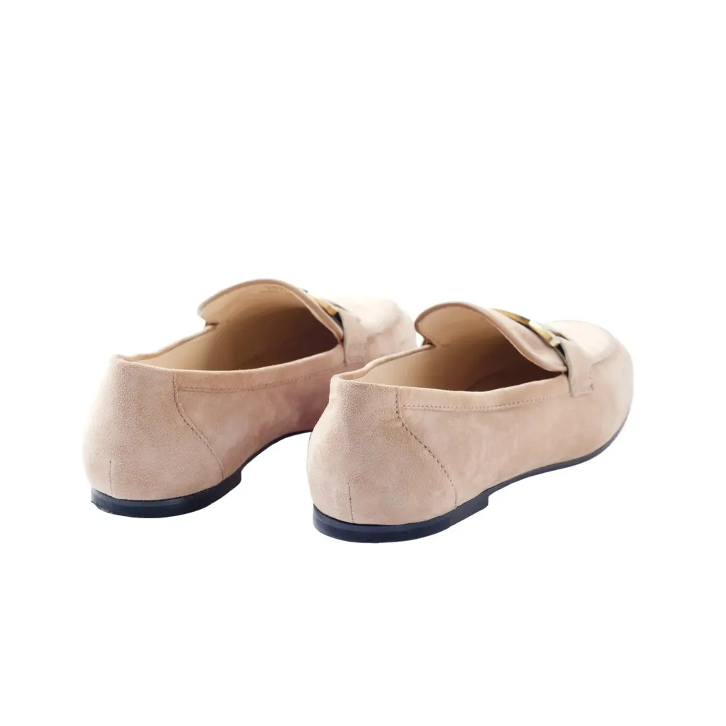 Tod’s Natural Suede Moccasins - '10s Pink Suede Good - Inside View