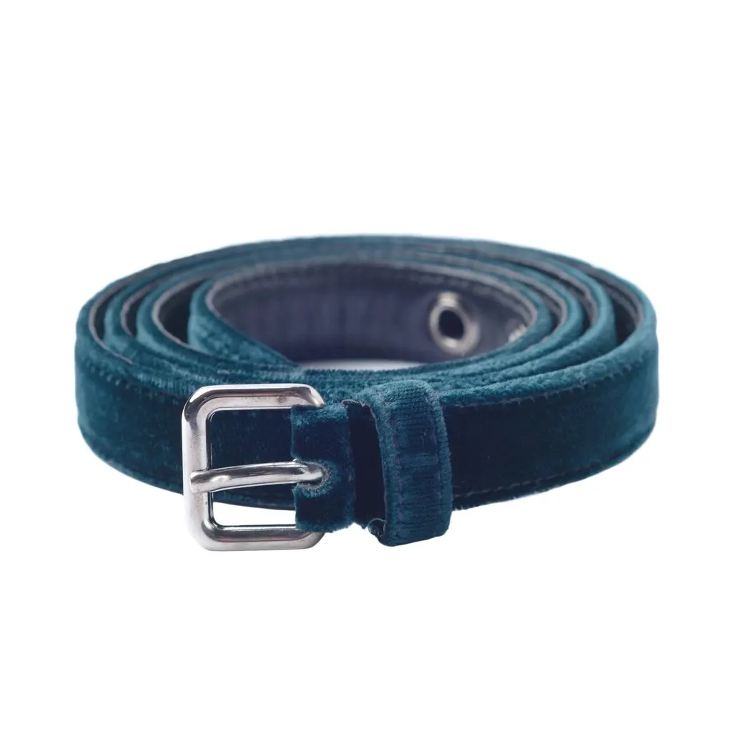 Jil Sander Green Belt -10s Green Velvet Good - Front View