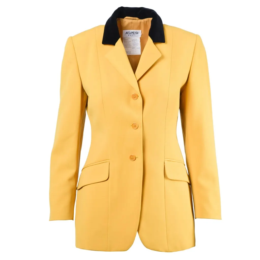 Aspesi Yellow Blazer - '90s Yellow Good - Front View