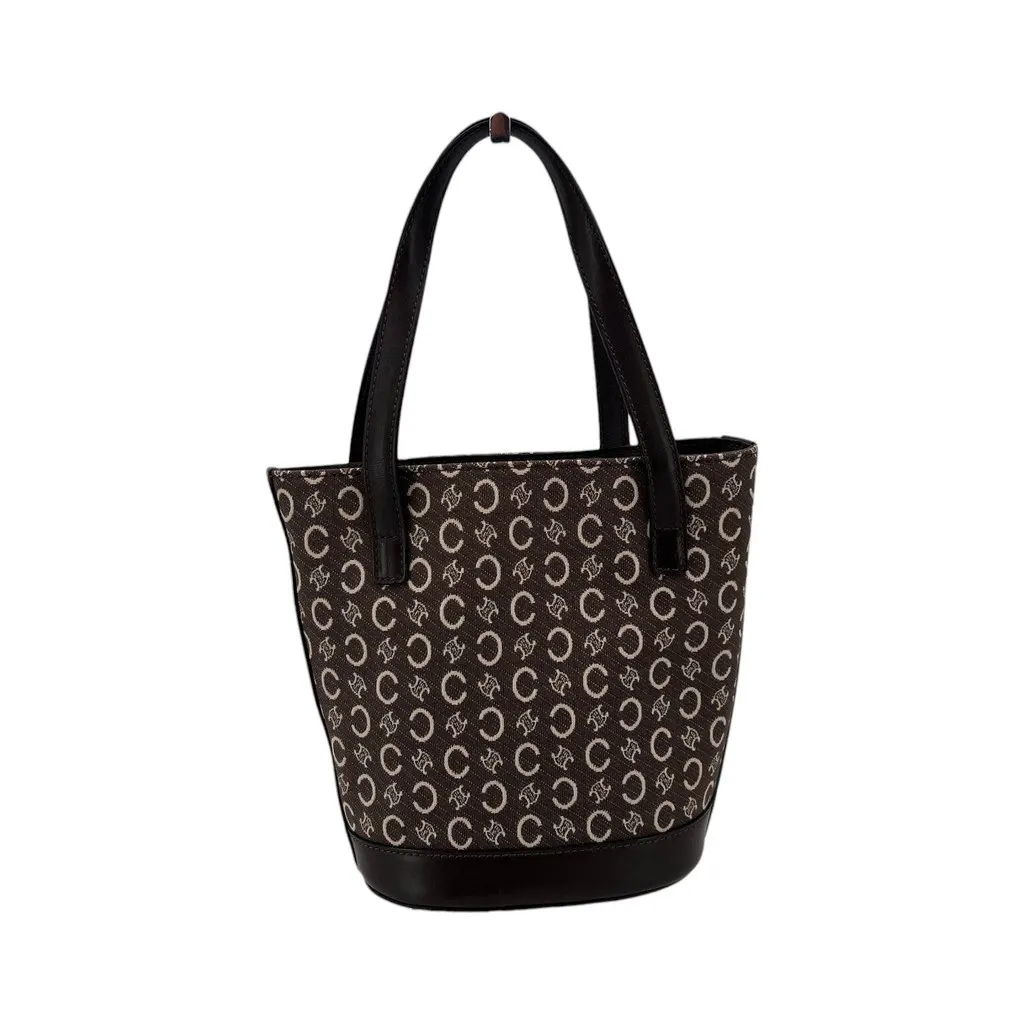 Celine Handbag Vintage C Macadam Brown Canvas Good - Inside View