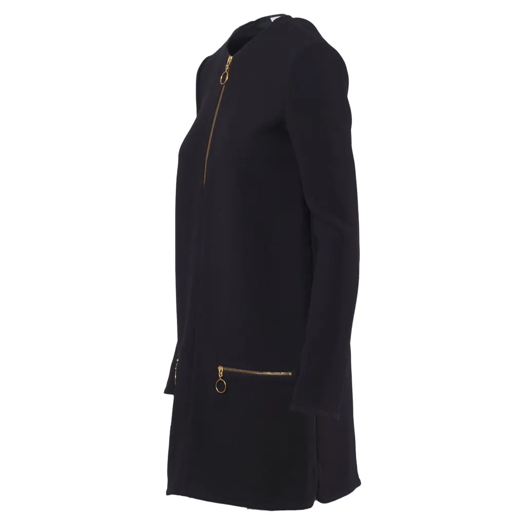 Céline Phoebe Philo Crêpe Zip Shift Dress- '10s White Good - Back View