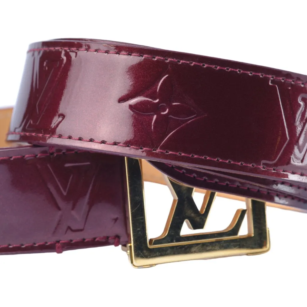 Louis Vuitton Amarante Monogram Vernis LV Frame Belt-'10s Brown Leather Good - Back View
