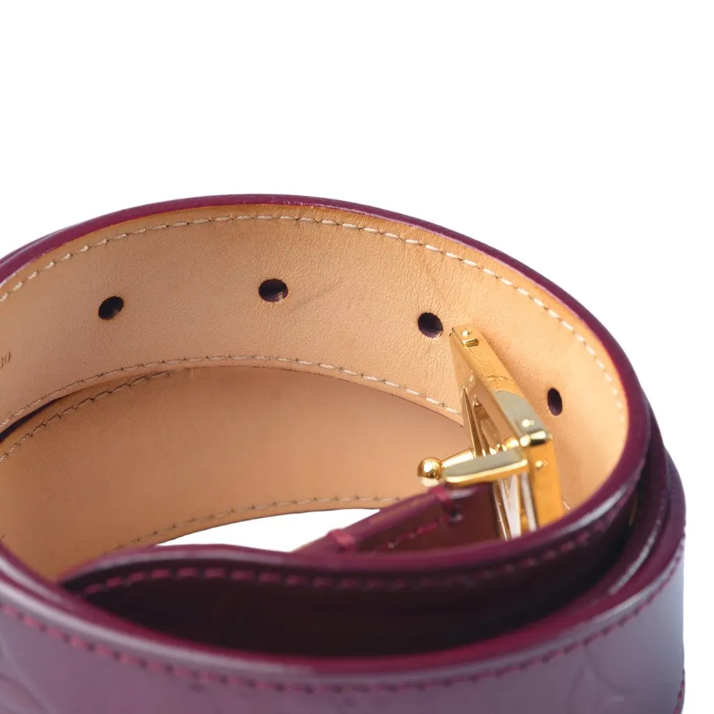 Louis Vuitton Amarante Monogram Vernis LV Frame Belt-'10s Brown Leather Good - Inside View