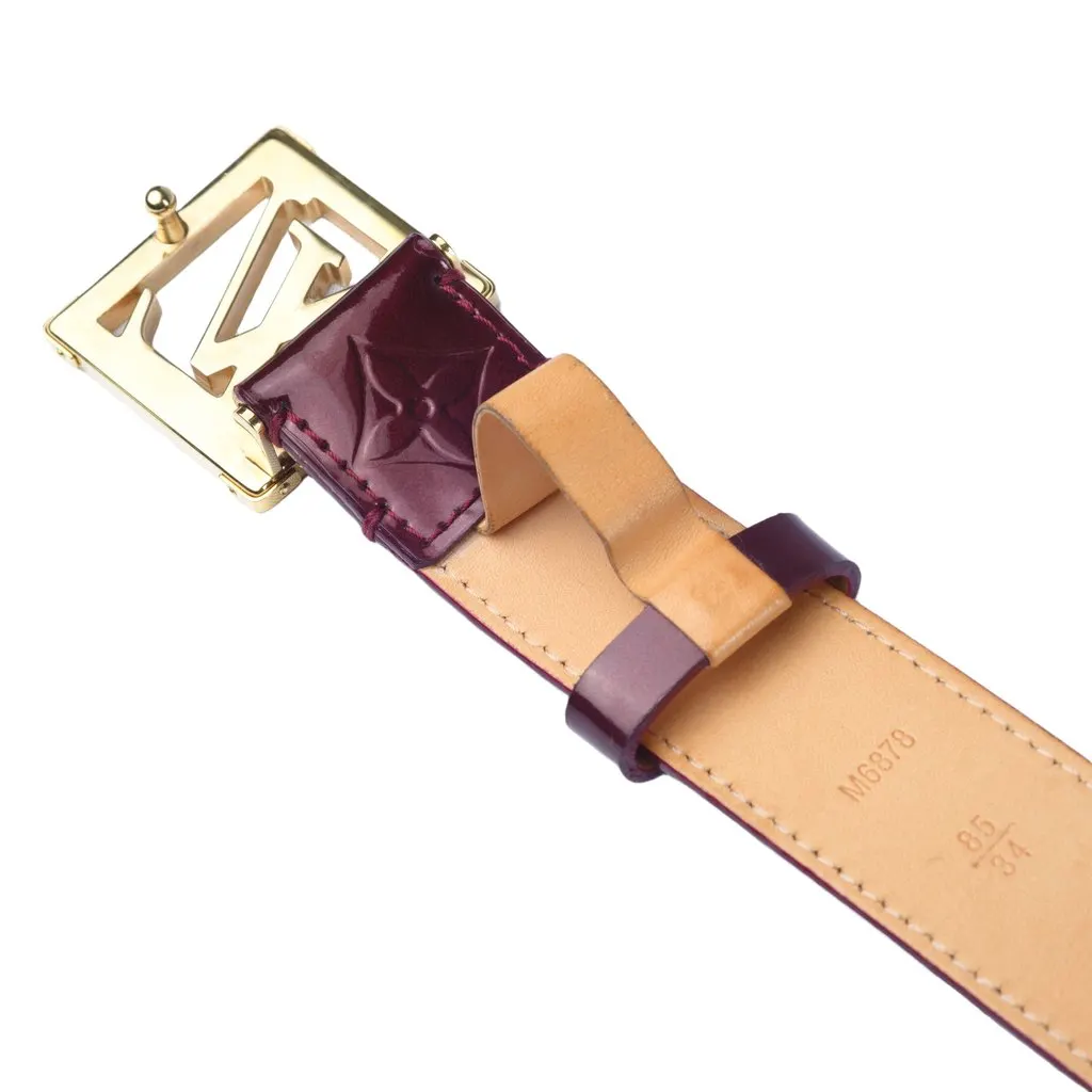 Louis Vuitton Amarante Monogram Vernis LV Frame Belt-'10s Brown Leather Good - Box View