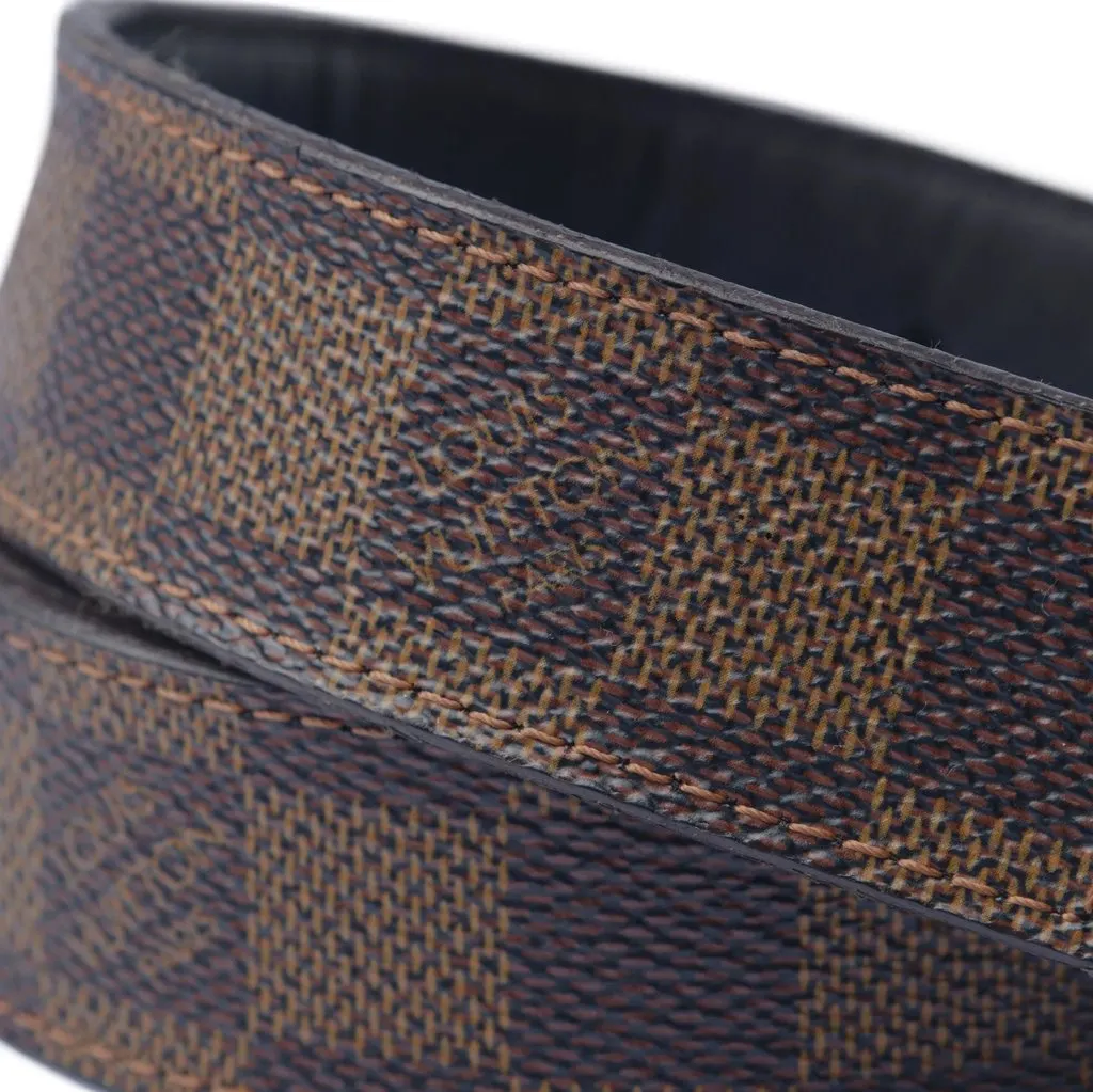 Louis Vuitton Damier Ebene Belt With A Gold-Tone Buckle - '10s Gold Leather Good - Inside View