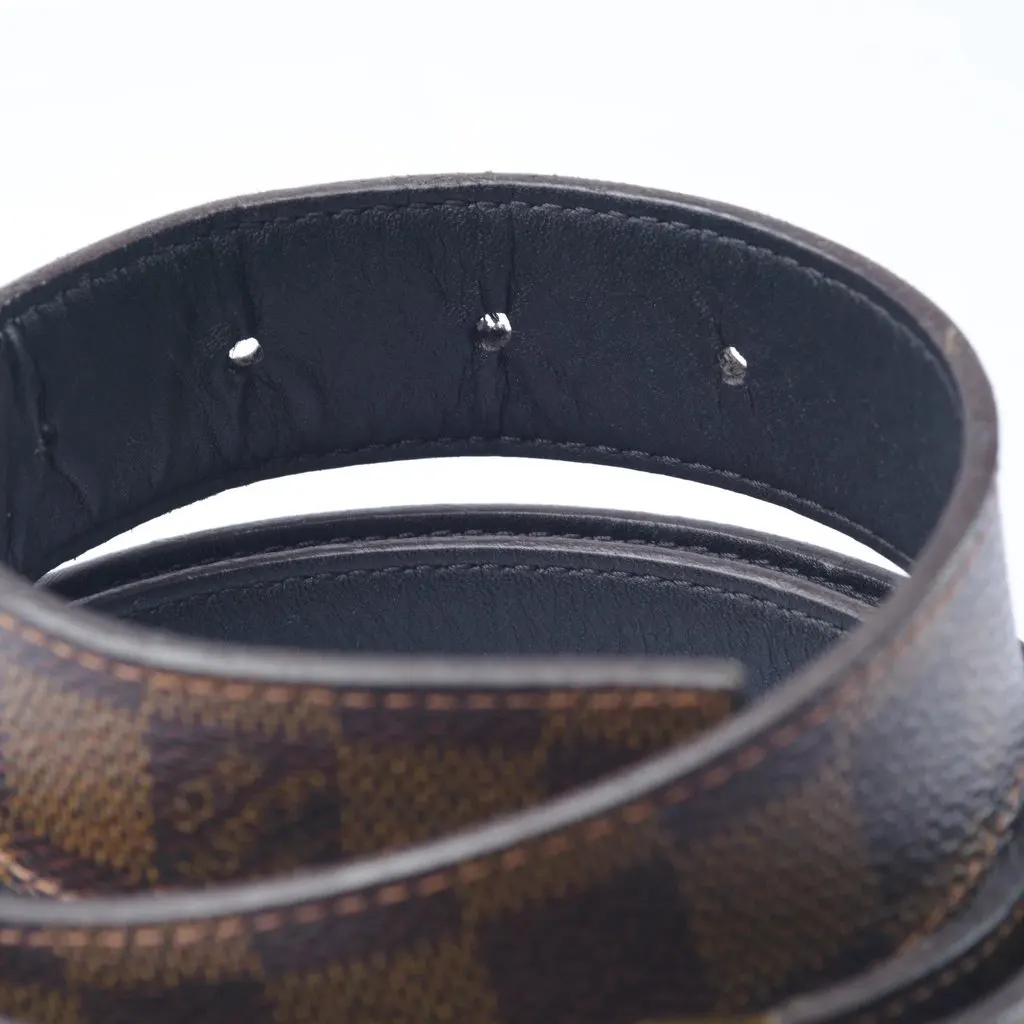 Louis Vuitton Damier Ebene Belt With A Gold-Tone Buckle - '10s Gold Leather Good - Model View