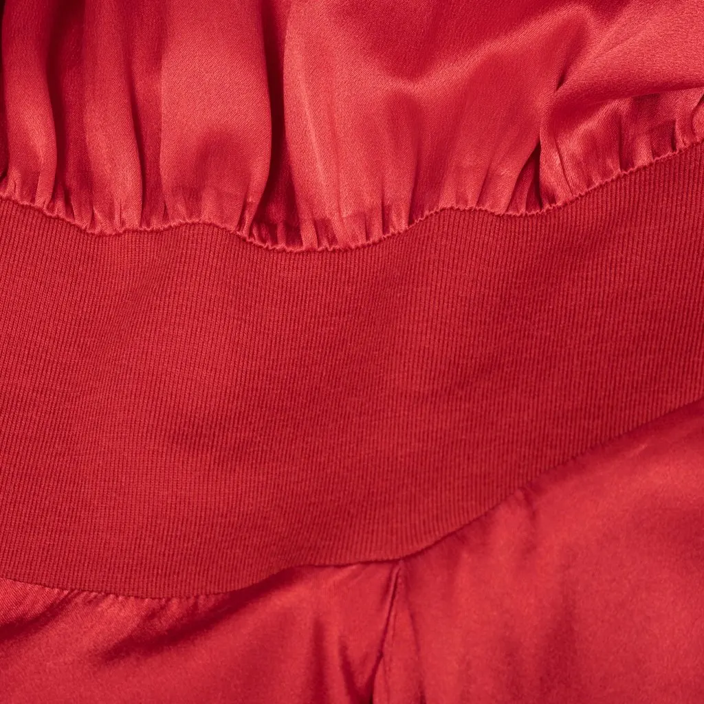 Yves Saint Laurent Ruched Evening Silk Dress -'00s Red Silk Good - Model View