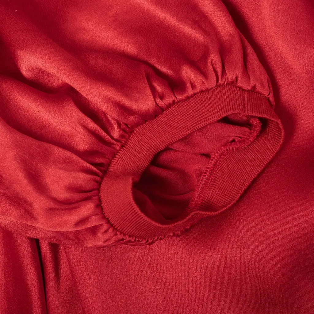 Yves Saint Laurent Ruched Evening Silk Dress -'00s Red Silk Good - Box View