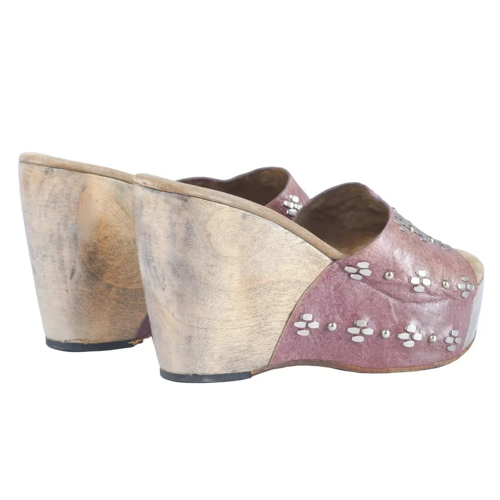 Unsigned Calleen Cordero Luna Flora Wedge - '10s Pink Leather Good - Inside View