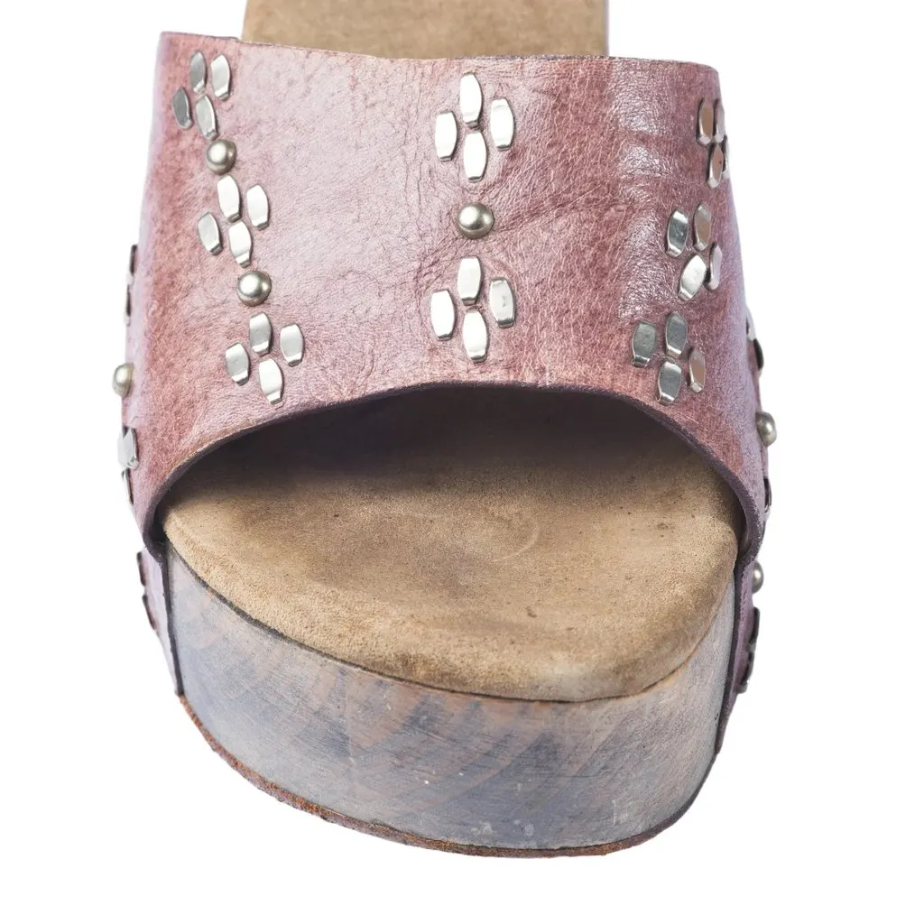 Unsigned Calleen Cordero Luna Flora Wedge - '10s Pink Leather Good - Model View