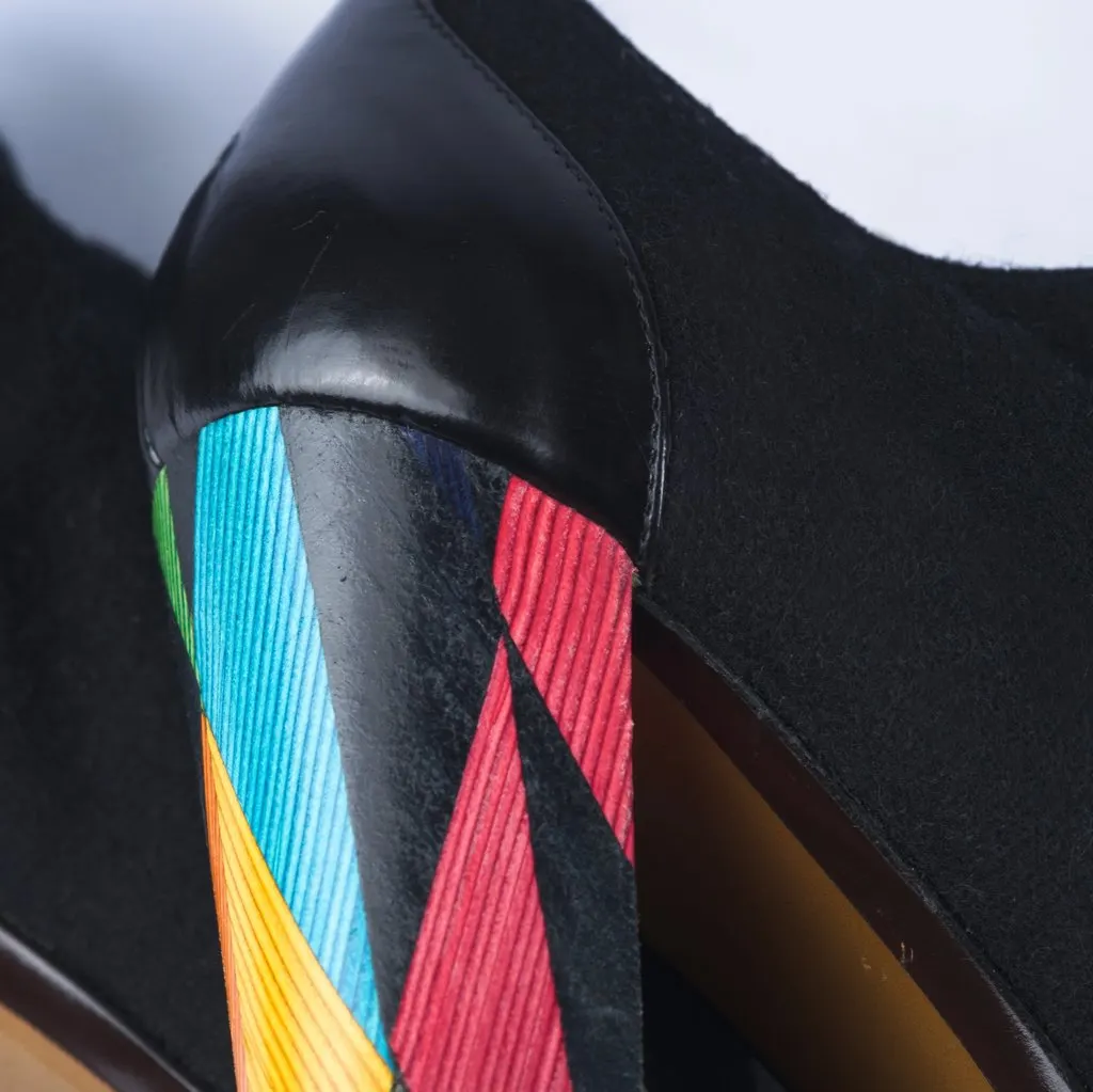 Fendi Black Leather Multicolor Pumps -'20s Black Leather Good - Box View