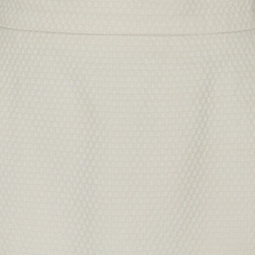 Chanel White Cotton Brocade Skirt - '90s White Cotton Good - Model View
