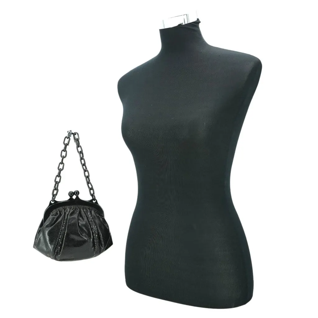 Fendi Handbag Vintage Evening Bag Black Leather Good - Back View