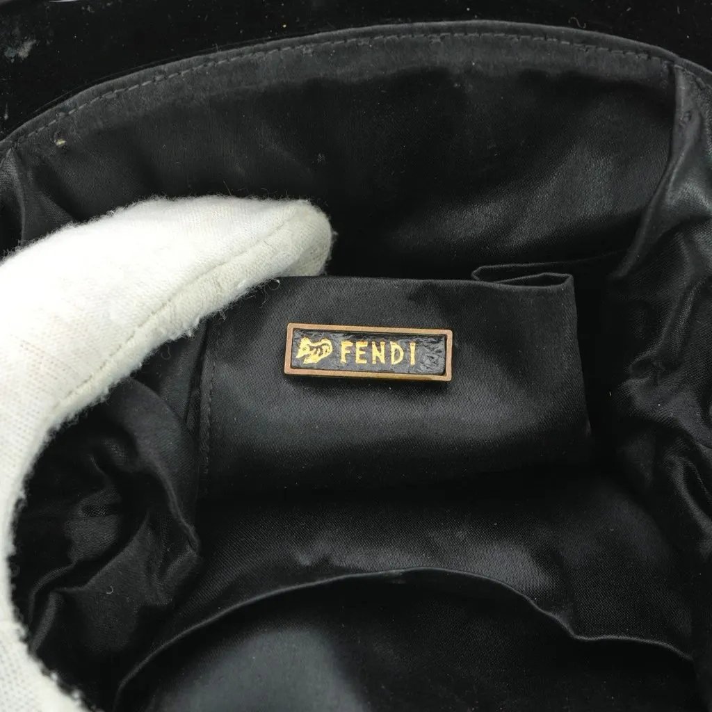 Fendi Handbag Vintage Evening Bag Black Leather Good - Box View