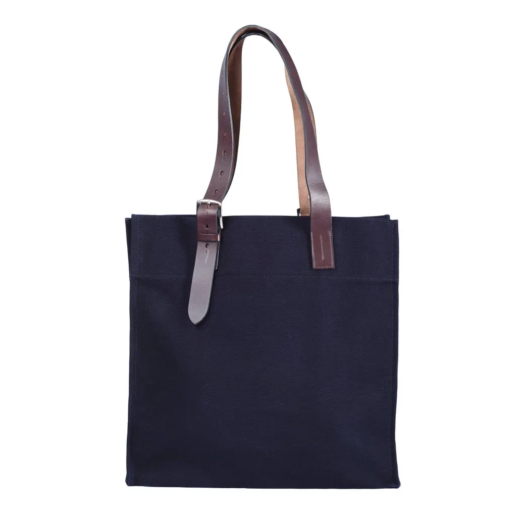 Hermès Toile Etrivière Shopping Tote - '10s Blue Canvas Good - Inside View