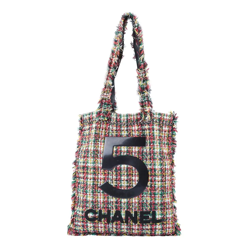 Chanel Tweed Tote Bag - '10s Red Tweed Good - Front View