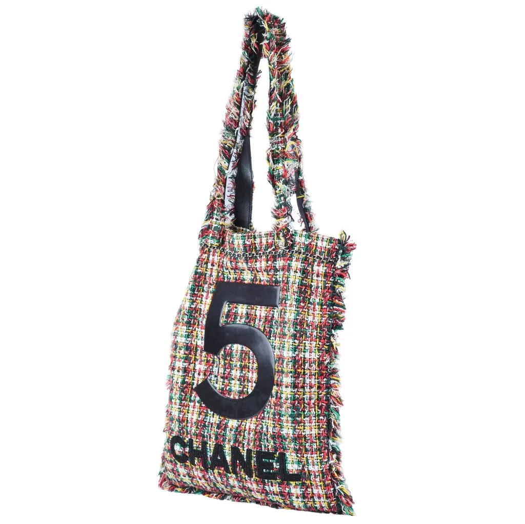 Chanel Tweed Tote Bag - '10s Red Tweed Good - Back View