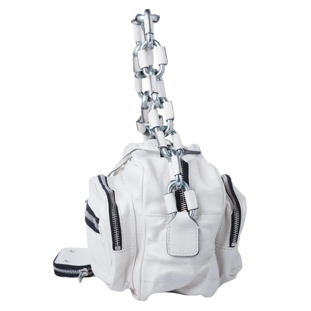 Chloé by Phoebe Philo White Leather Betty Chain Shoulder Bag- '00s White Leather Good - Back View