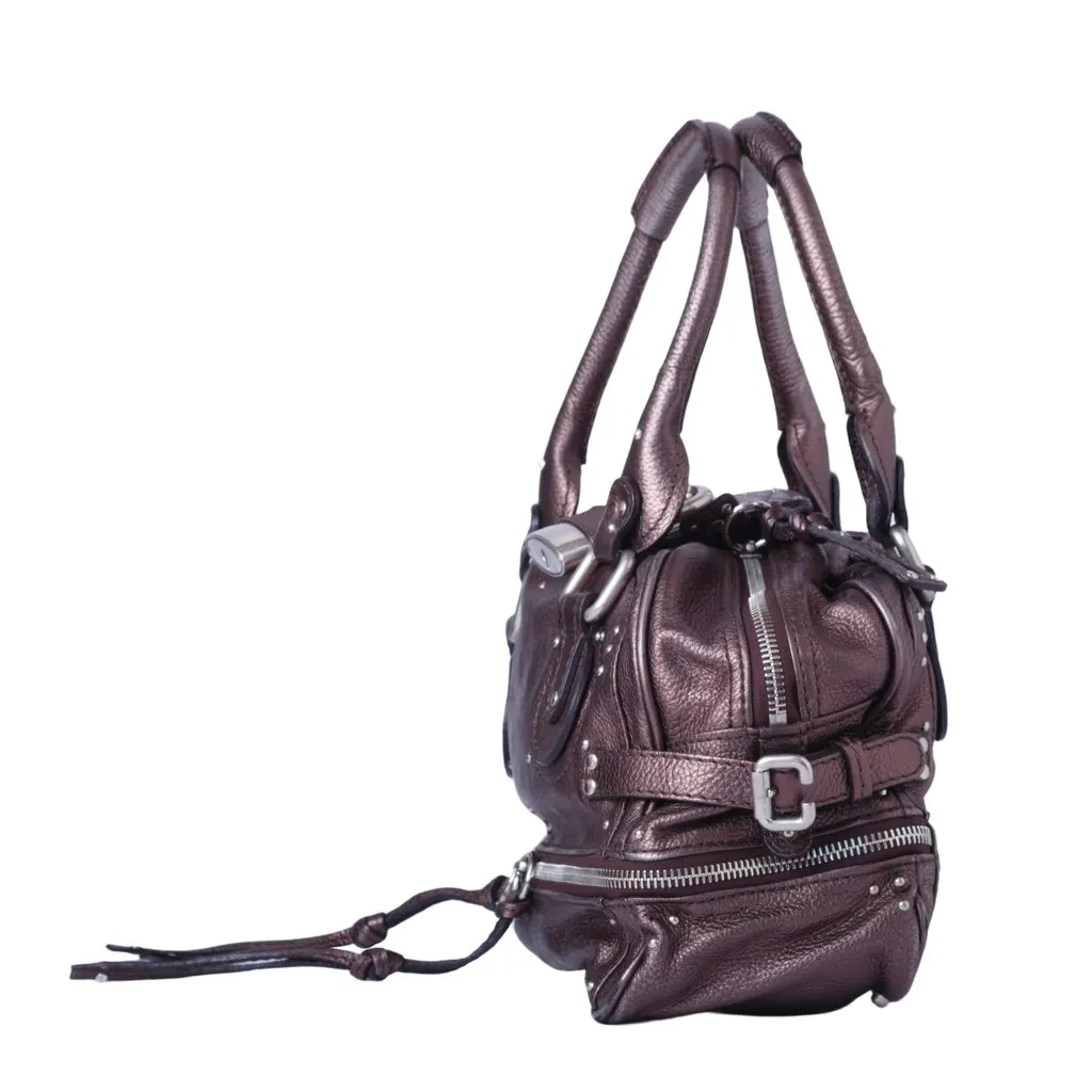 Chloé Leather East West Paddington Zippy Satchel Bag - '00s Brown Leather Good - Back View