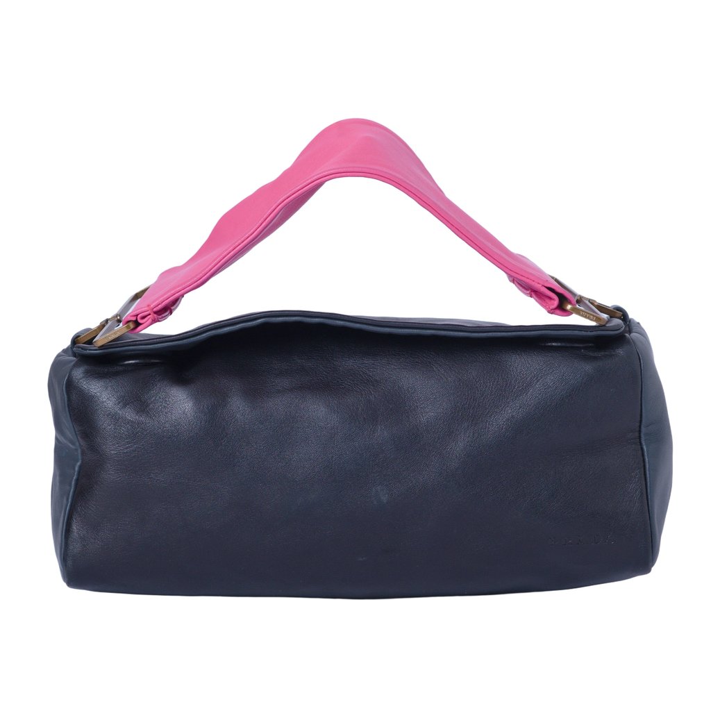 Prada Black Pink Nappa Leather Shoulder Bag -'00s Black Smal