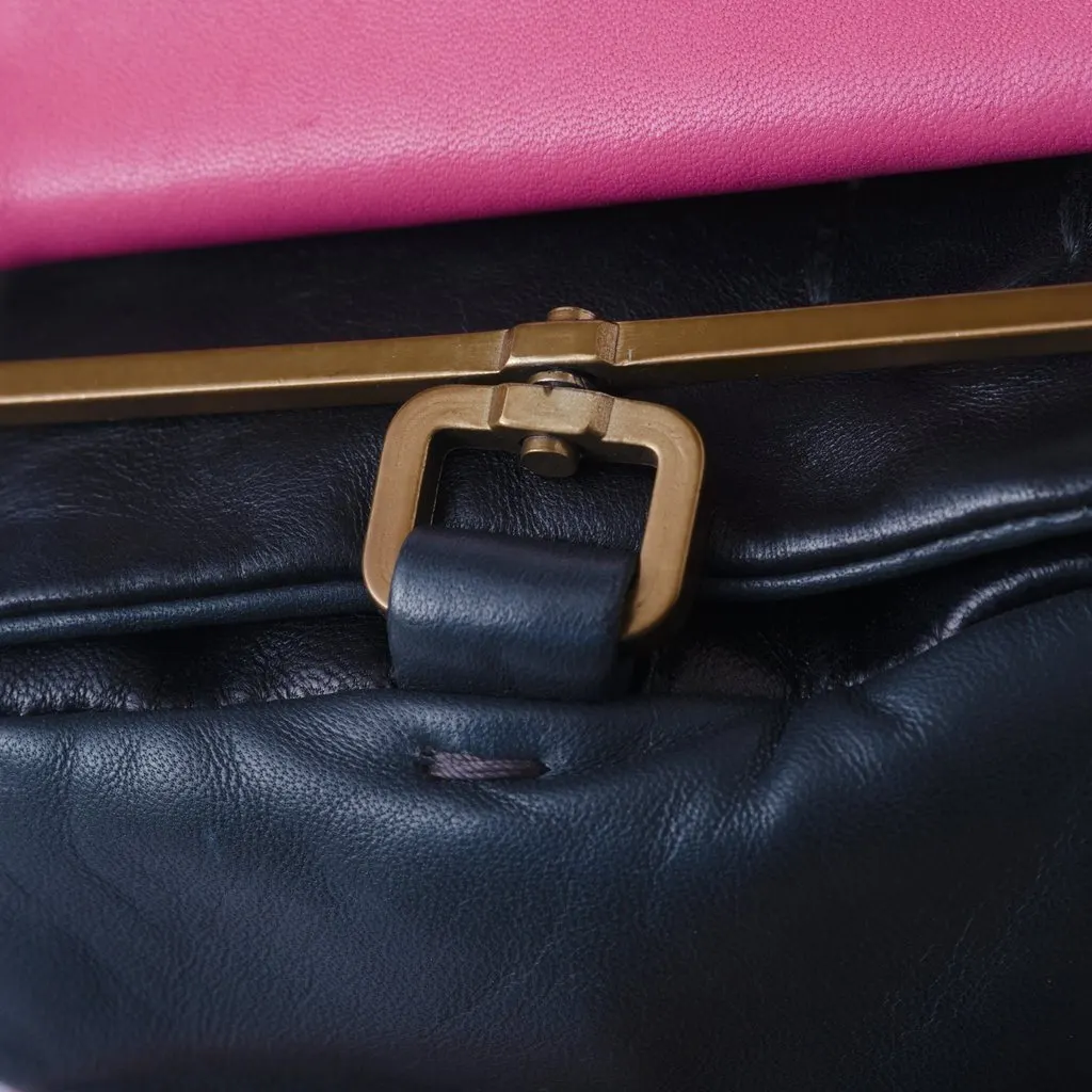 Prada Black Pink Nappa Leather Shoulder Bag -'00s Black Leather Good - Box View