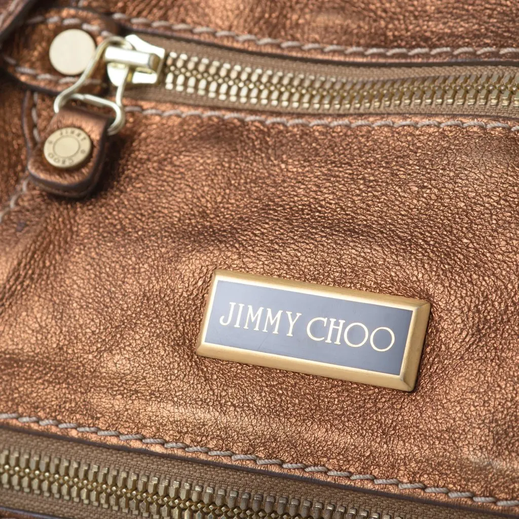 Jimmy Choo Metallic Brown Leather Mahala Bag -'10s Brown Leather Good - Box View