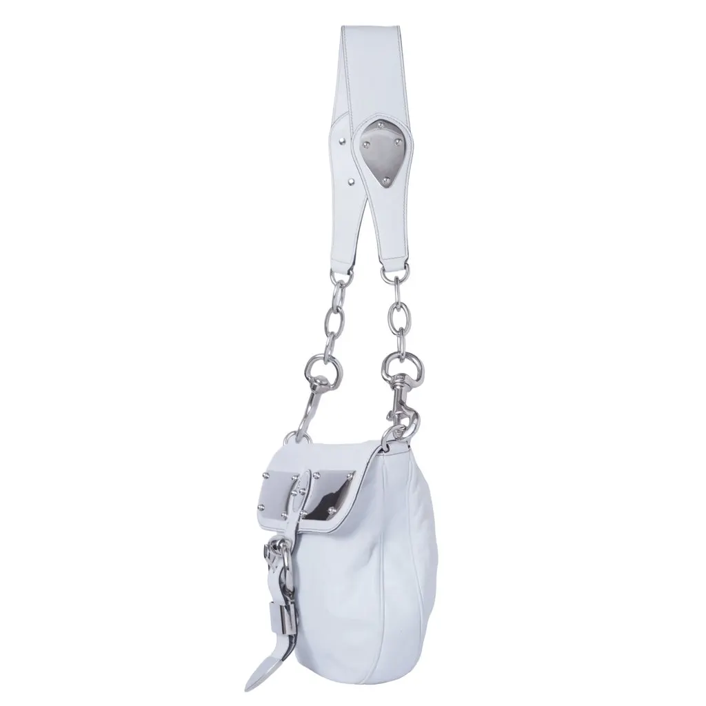 Gucci Romy Messenger Bag Leather -'10s White Leather Good - Back View