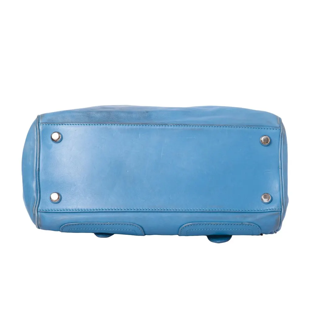 Marc Jacobs Leather Double Buckle Pocket Boston Bag - '00s Blue Leather Good - Model View