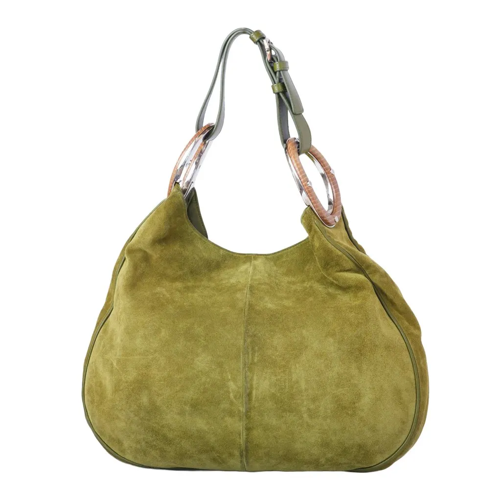 Sergio Rossi Hobo Bag - '00s Green Suede Good - Inside View