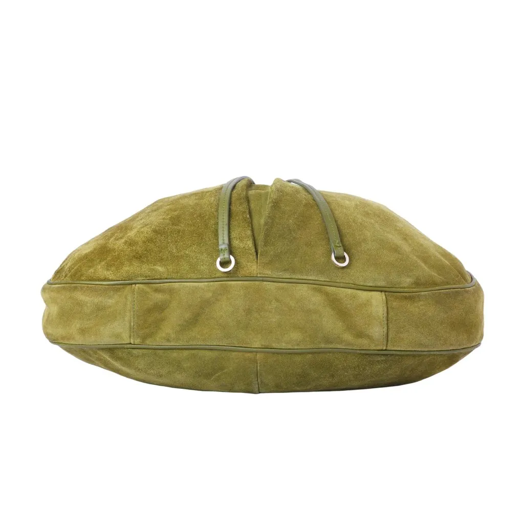 Sergio Rossi Hobo Bag - '00s Green Suede Good - Model View